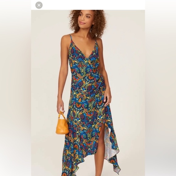 haney Dresses & Skirts - Haney Olivia Faux Wrap Midi Dress